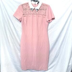 KARL LAGERFELD PARIS Lace-Yoke Dress Size 4 Coquette Soft Glam NWT